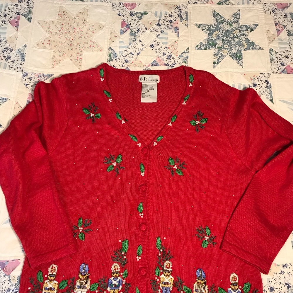90s nutcracker cardigan